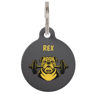 Bulldog Met Halter Huisdierpenning