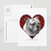 Bulldog met hart briefkaart (Voorkant / Achterkant)
