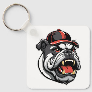 BULLDOG MET HONKBALPET SLEUTELHANGER
