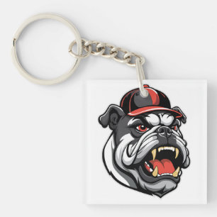 BULLDOG MET HONKBALPET SLEUTELHANGER