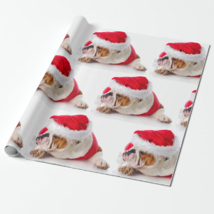BULLDOG MET Kerstman hoed KERST inpakpapier