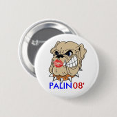 Bulldog met lipstick ronde button 5,7 cm (Voorkant /achterkant)