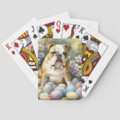 Bulldog met paaseieren Vakantie Pokerkaarten (Achterkant)