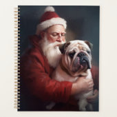 Bulldog met Sinterklaas Kerstfeest  Planner (Voorkant)