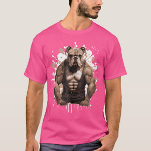 Bulldog met spieren Workout Gym Bodybuilding T-shirt