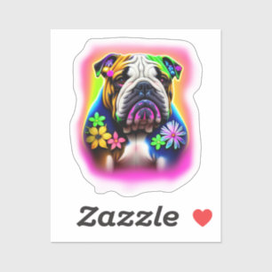 Bulldog met sticker