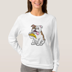 Bulldog met stuk Pizza T-shirt