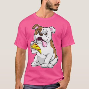 Bulldog met stuk Pizza T-shirt