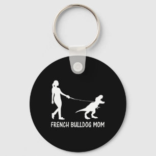 Bulldog Moeder Frenchie Mama Hond Dinosaurus Vrouw Sleutelhanger