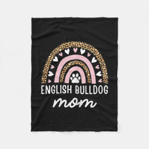 Bulldog Moeder Mama Regenboog Leopard Moederdag Bu Fleece Deken