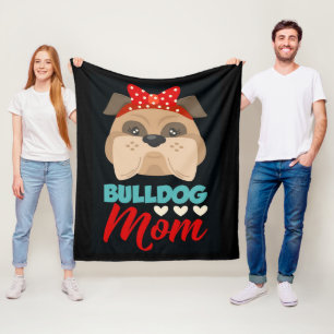 Bulldog Mom Gepersonaliseerd voor mijn moeder Fleece Deken