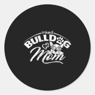 Bulldog Mom Tattoos Old English Bulldog Mom Tattoo Ronde Sticker