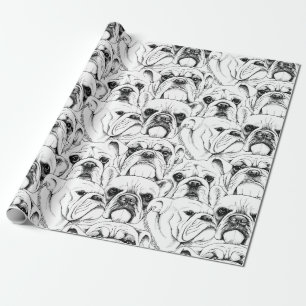 Bulldog naadloze papierbladen voor het verpakken v cadeaupapier
