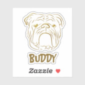 Bulldog naam sticker (Vel)