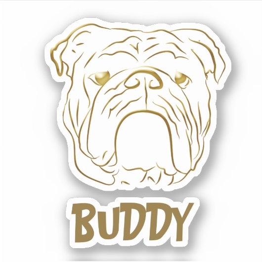 Bulldog naam sticker (Voorkant)