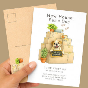 Bulldog Nieuwe Huis Verhuisbericht Briefkaart