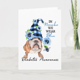 Bulldog November We Draag Blauwe Diabetes Kaart