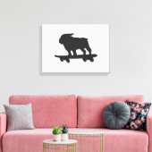 Bulldog op een skateboard - Kies achtergrondkleur Canvas Afdruk (Insitu (Woonkamer))