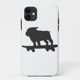 Bulldog op een skateboard - Kies achtergrondkleur iPhone 11 Hoesje