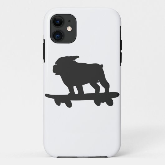 Bulldog op een skateboard - Kies achtergrondkleur Case-Mate iPhone Case (Achterkant)
