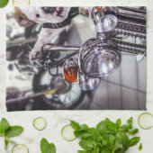 Bulldog op motorfiets theedoek (Gevouwen)