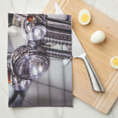 Bulldog op motorfiets theedoek (Quarter Fold)