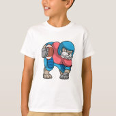 Bulldog op Sports met Football & Helmet T-shirt (Voorkant)