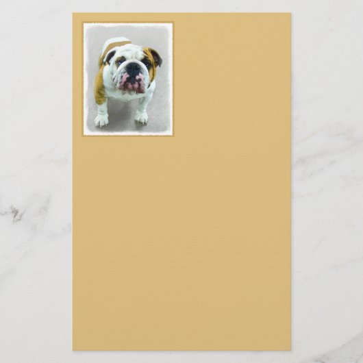 Bulldog Painting - Cute Original Dog Art Briefpapier (Voorkant)