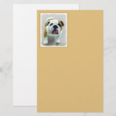 Bulldog Painting - Cute Original Dog Art Briefpapier (Voorkant / Achterkant)
