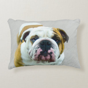 Bulldog Painting - Cute Original Dog Art Decoratief Kussen