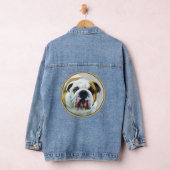 Bulldog Painting - Cute Original Dog Art Denim Jacket (Hangar)
