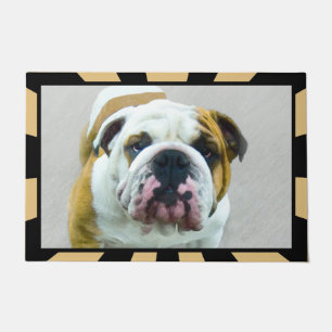Bulldog Painting - Cute Original Dog Art Deurmat