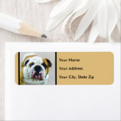 Bulldog Painting - Cute Original Dog Art Etiket (Insitu)