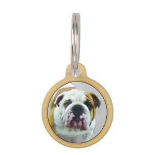 Bulldog Painting - Cute Original Dog Art Huisdierpenning