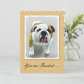 Bulldog Painting - Cute Original Dog Art Kaart (Staand voorkant)