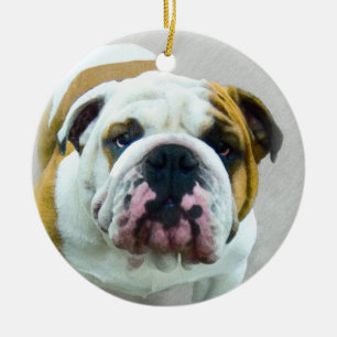 Bulldog Painting - Cute Original Dog Art Keramisch Ornament