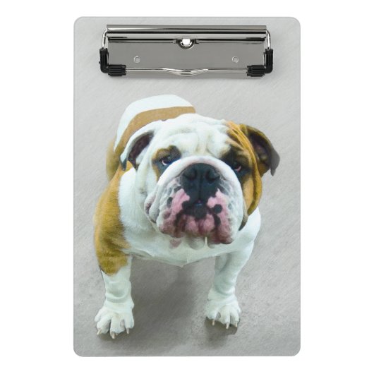 Bulldog Painting - Cute Original Dog Art Mini Klembord (Voorkant)