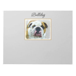 Bulldog Painting - Cute Original Dog Art Notitieblok