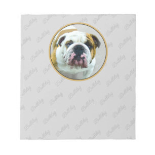 Bulldog Painting - Cute Original Dog Art Notitieblok