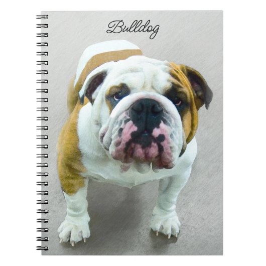 Bulldog Painting - Cute Original Dog Art Notitieboek (Voorkant)