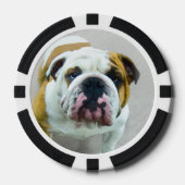 Bulldog Painting - Cute Original Dog Art Poker Chips (Voorkant)