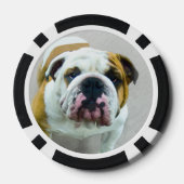 Bulldog Painting - Cute Original Dog Art Poker Chips (Achterkant)