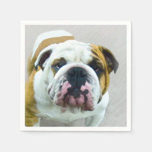 Bulldog Painting - Cute Original Dog Art Servet