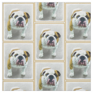 Bulldog Painting - Cute Original Dog Art Stof