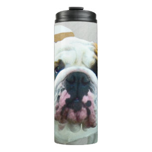 Bulldog Painting - Cute Original Dog Art Thermosbeker