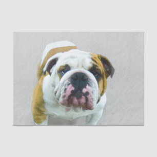 Bulldog Painting - Cute Original Dog Art Tissuepapier