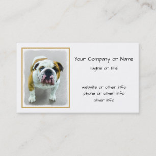 Bulldog Painting - Cute Original Dog Art Visitekaartje