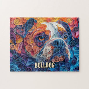 Bulldog Paper Quilling Art Dog Portret Legpuzzel