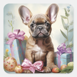 Bulldog Pasen Vierkante Sticker