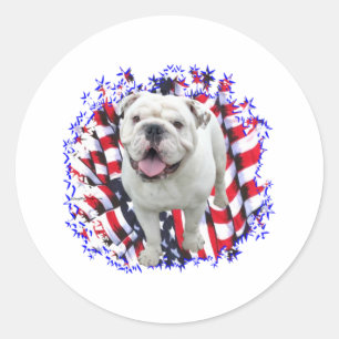 Bulldog Patriot Ronde Sticker